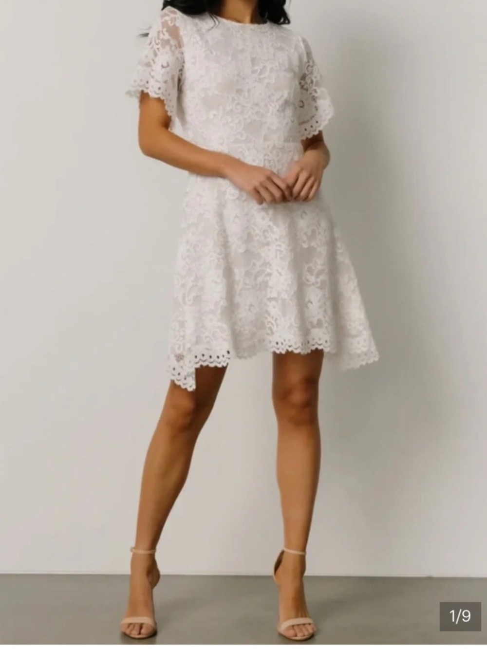 Baltic Born Aasha Lace Short Dress Off White Floral Bridal